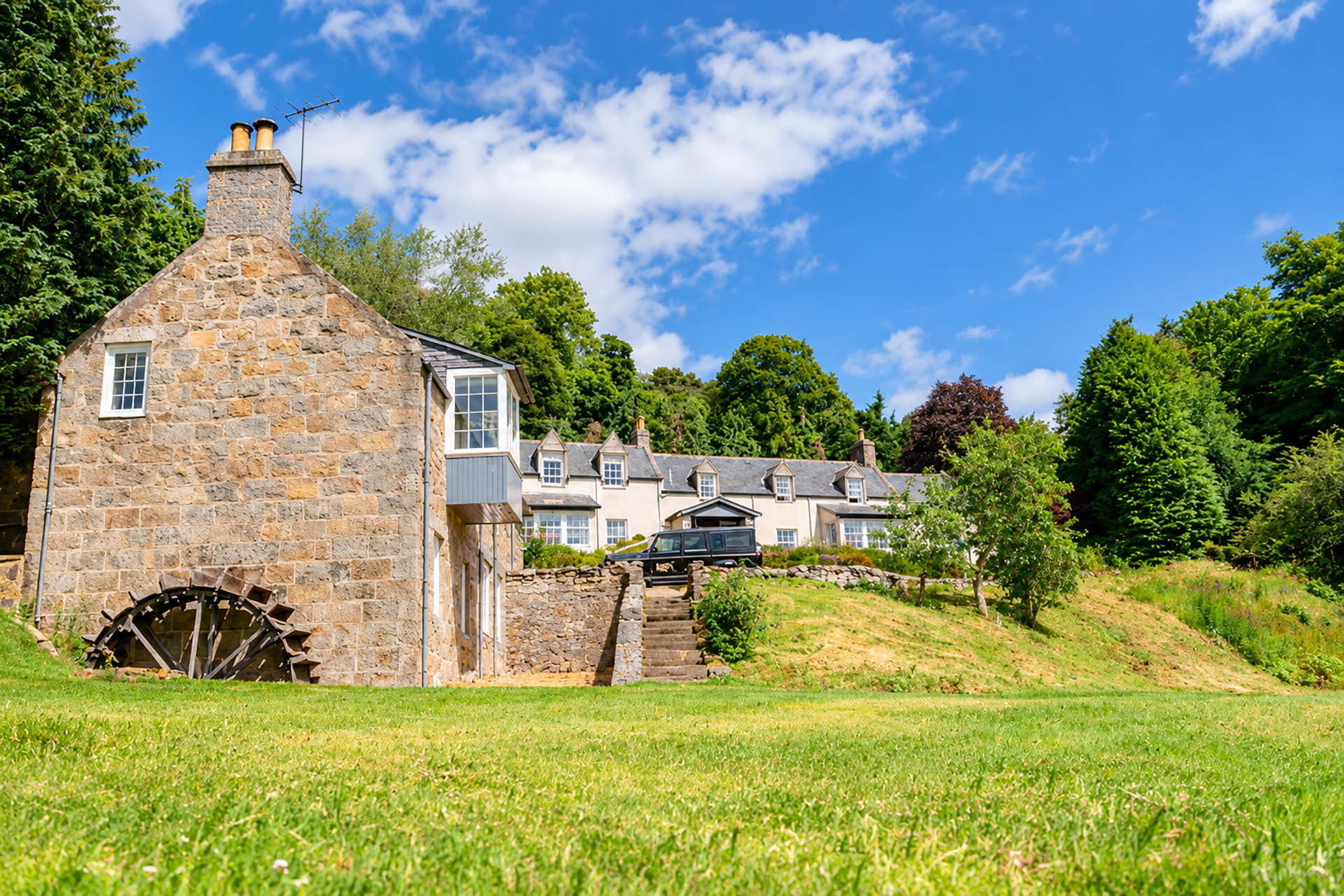 Stone-built riverside property